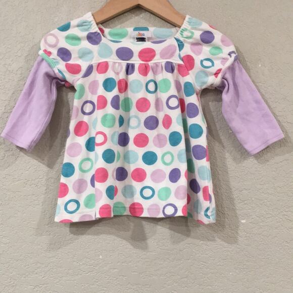 Circo Baby Girl Sz 9M Dress Purple Polka Dot Long Sleeve 100%‎ Cotton Preppy - Picture 1 of 6